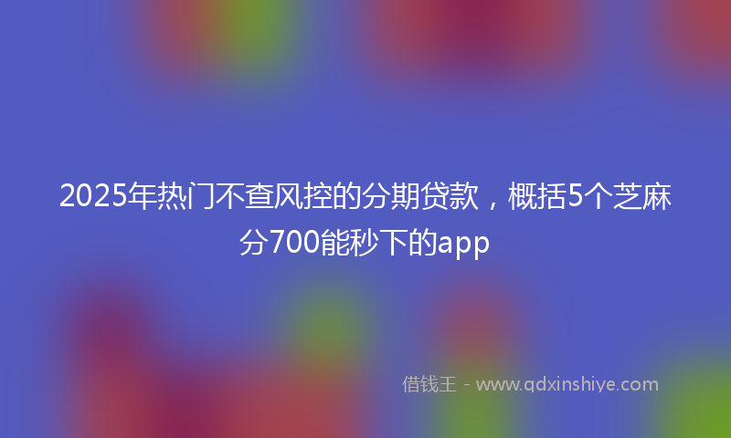 2025年热门不查风控的分期贷款，概括5个芝麻分700能秒下的app