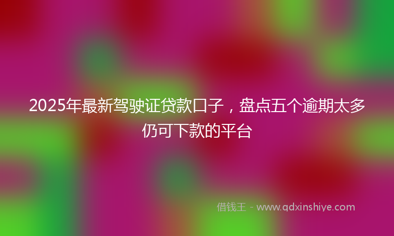 2025年最新驾驶证贷款口子，盘点五个逾期太多仍可下款的平台