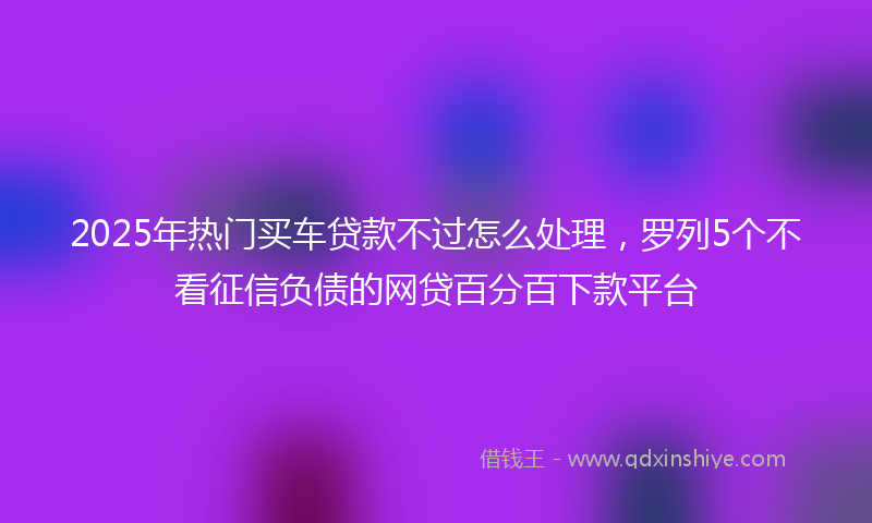 2025年热门买车贷款不过怎么处理，罗列5个不看征信负债的网贷百分百下款平台