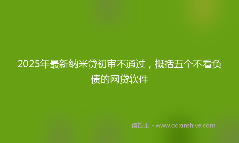2025年最新纳米贷初审不通过，概括五个不看负债的网贷软件