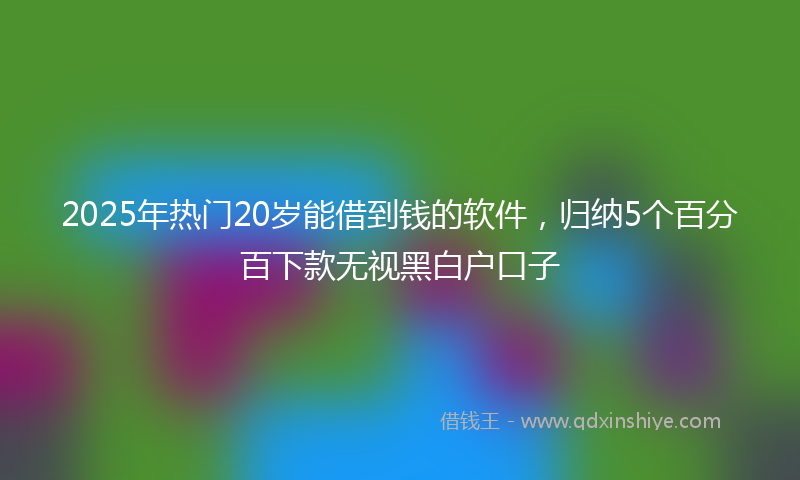 2025年热门20岁能借到钱的软件，归纳5个百分百下款无视黑白户口子