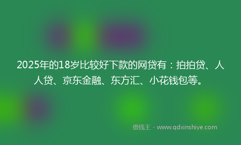 2025年的18岁比较好下款的网贷有：拍拍贷、人人贷、京东金融、东方汇、小花钱包等。