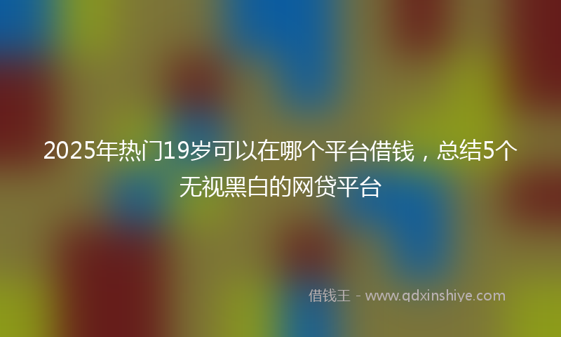 2025年热门19岁可以在哪个平台借钱，总结5个无视黑白的网贷平台