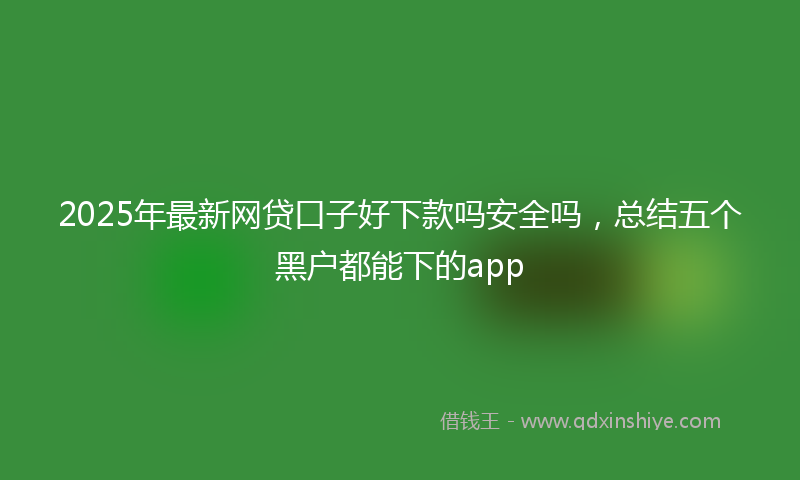 2025年最新网贷口子好下款吗安全吗，总结五个黑户都能下的app
