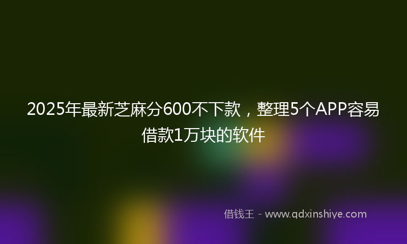 2025年最新芝麻分600不下款，整理5个APP容易借款1万块的软件