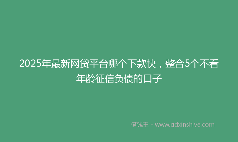 2025年最新网贷平台哪个下款快，整合5个不看年龄征信负债的口子
