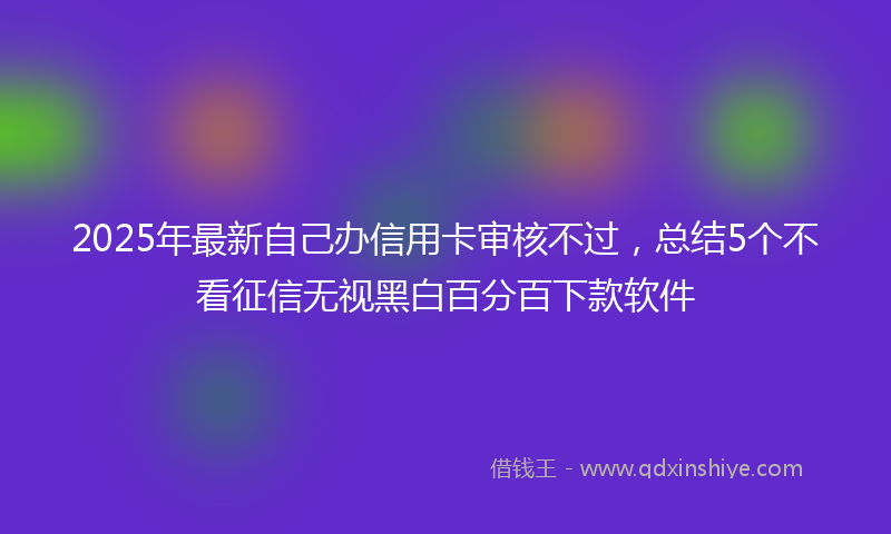 2025年最新自己办信用卡审核不过，总结5个不看征信无视黑白百分百下款软件