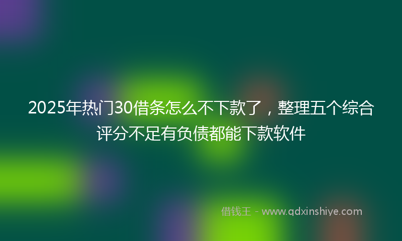 2025年热门30借条怎么不下款了，整理五个综合评分不足有负债都能下款软件