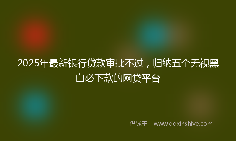 2025年最新银行贷款审批不过，归纳五个无视黑白必下款的网贷平台