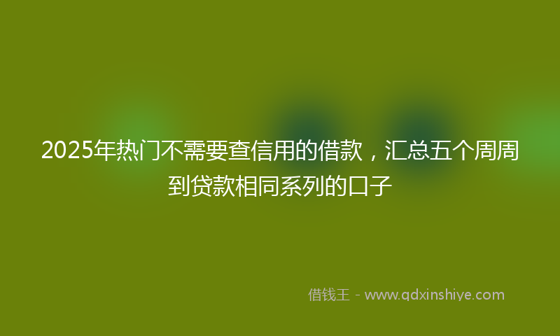 2025年热门不需要查信用的借款，汇总五个周周到贷款相同系列的口子