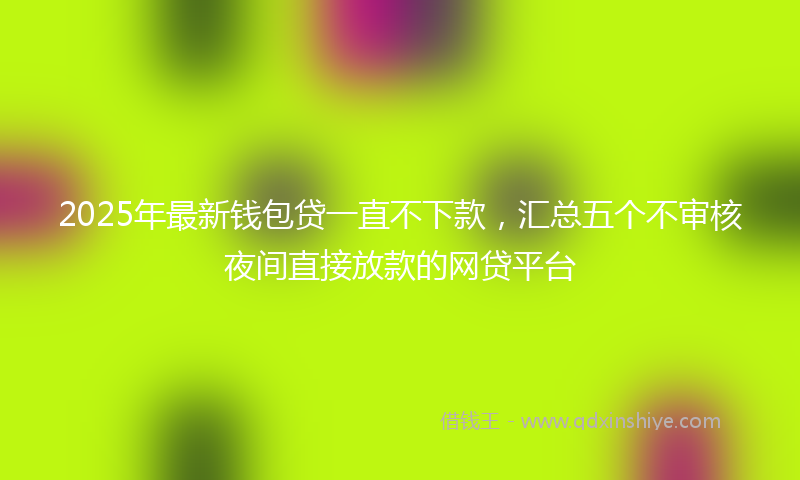 2025年最新钱包贷一直不下款，汇总五个不审核夜间直接放款的网贷平台