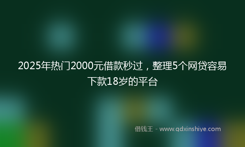 2025年热门2000元借款秒过，整理5个网贷容易下款18岁的平台