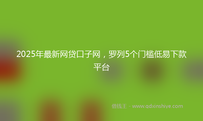 2025年最新网贷口子网，罗列5个门槛低易下款平台