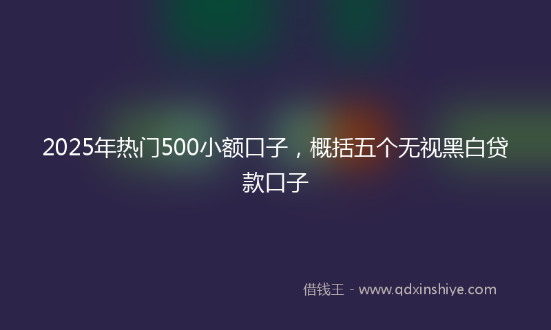 2025年热门500小额口子，概括五个无视黑白贷款口子