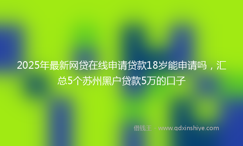 2025年最新网贷在线申请贷款18岁能申请吗，汇总5个苏州黑户贷款5万的口子