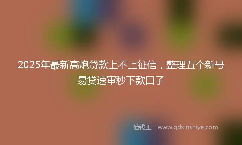 2025年最新高炮贷款上不上征信，整理五个新号易贷速审秒下款口子