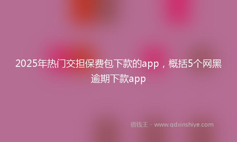 2025年热门交担保费包下款的app，概括5个网黑逾期下款app
