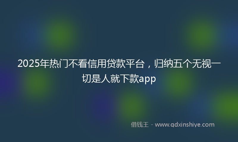 2025年热门不看信用贷款平台，归纳五个无视一切是人就下款app