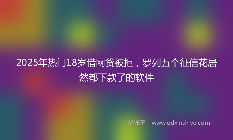 2025年热门18岁借网贷被拒，罗列五个征信花居然都下款了的软件