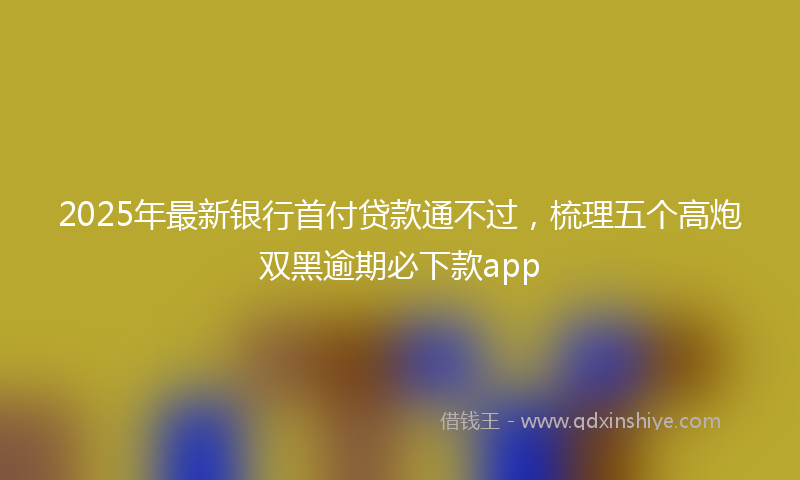 2025年最新银行首付贷款通不过，梳理五个高炮双黑逾期必下款app