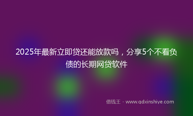 2025年最新立即贷还能放款吗，分享5个不看负债的长期网贷软件