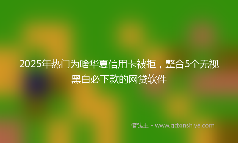 2025年热门为啥华夏信用卡被拒，整合5个无视黑白必下款的网贷软件