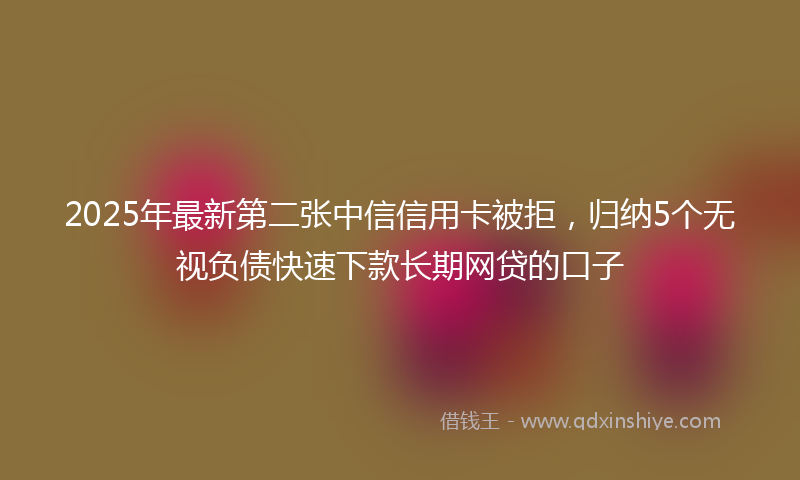 2025年最新第二张中信信用卡被拒，归纳5个无视负债快速下款长期网贷的口子