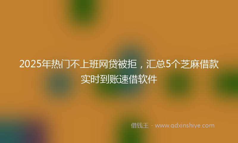 2025年热门不上班网贷被拒，汇总5个芝麻借款实时到账速借软件