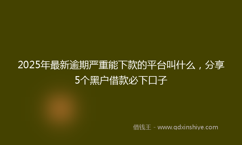 2025年最新逾期严重能下款的平台叫什么，分享5个黑户借款必下口子