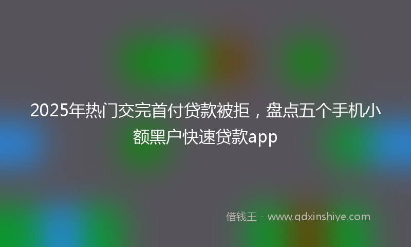 2025年热门交完首付贷款被拒，盘点五个手机小额黑户快速贷款app