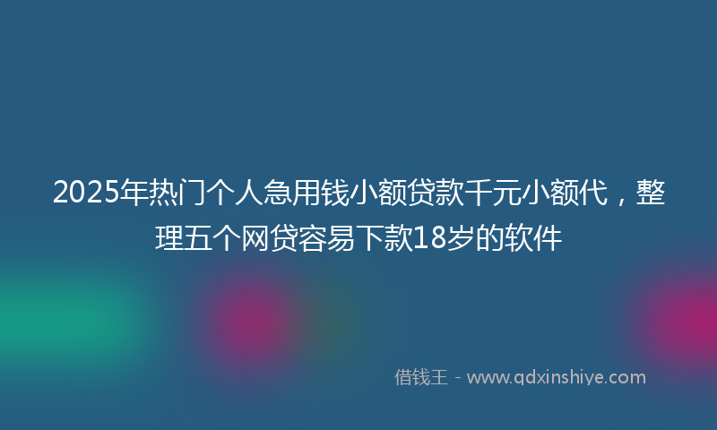 2025年热门个人急用钱小额贷款千元小额代，整理五个网贷容易下款18岁的软件