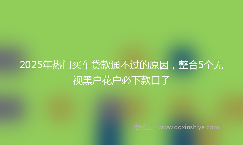 2025年热门买车贷款通不过的原因，整合5个无视黑户花户必下款口子