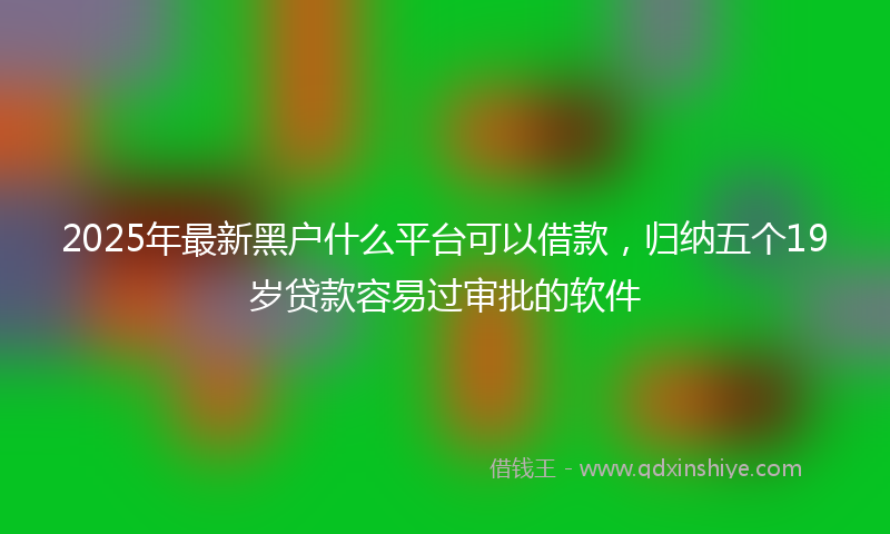 2025年最新黑户什么平台可以借款，归纳五个19岁贷款容易过审批的软件