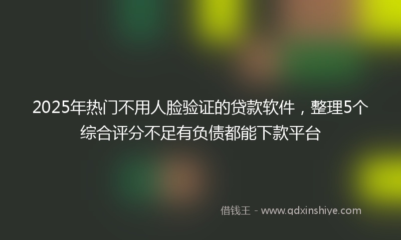 2025年热门不用人脸验证的贷款软件，整理5个综合评分不足有负债都能下款平台