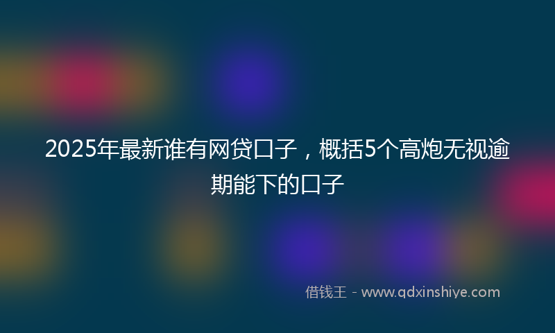 2025年最新谁有网贷口子，概括5个高炮无视逾期能下的口子