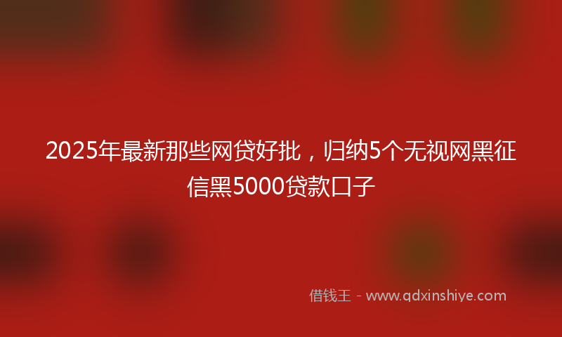 2025年最新那些网贷好批，归纳5个无视网黑征信黑5000贷款口子