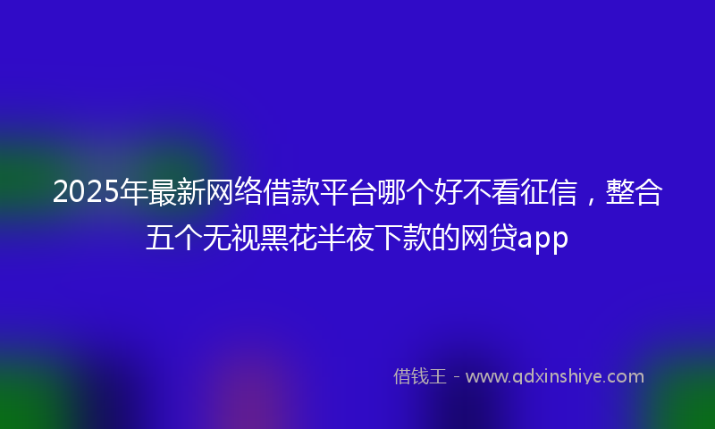 2025年最新网络借款平台哪个好不看征信，整合五个无视黑花半夜下款的网贷app