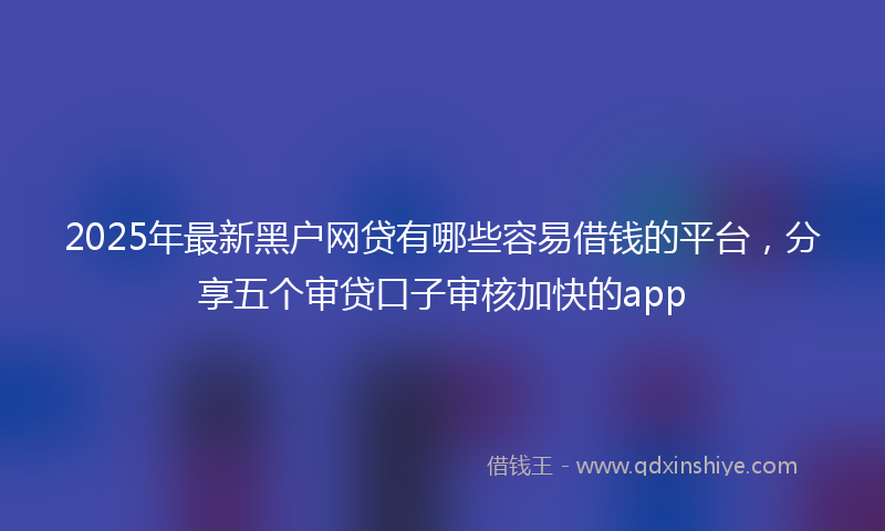 2025年最新黑户网贷有哪些容易借钱的平台，分享五个审贷口子审核加快的app