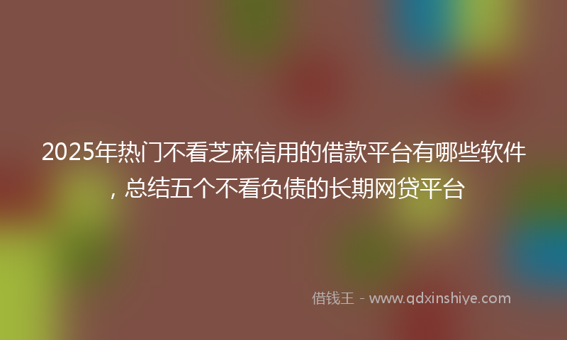 2025年热门不看芝麻信用的借款平台有哪些软件，总结五个不看负债的长期网贷平台