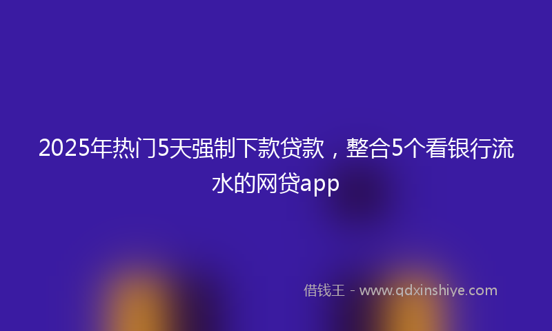 2025年热门5天强制下款贷款，整合5个看银行流水的网贷app