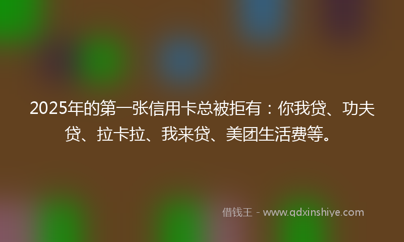 2025年的第一张信用卡总被拒有：你我贷、功夫贷、拉卡拉、我来贷、美团生活费等。