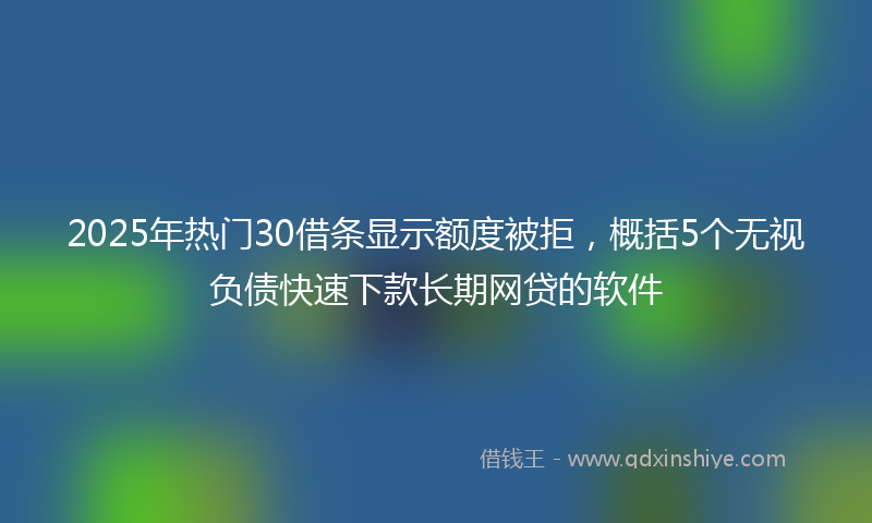 2025年热门30借条显示额度被拒，概括5个无视负债快速下款长期网贷的软件