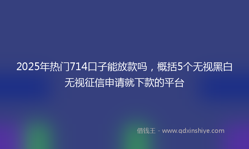 2025年热门714口子能放款吗，概括5个无视黑白无视征信申请就下款的平台