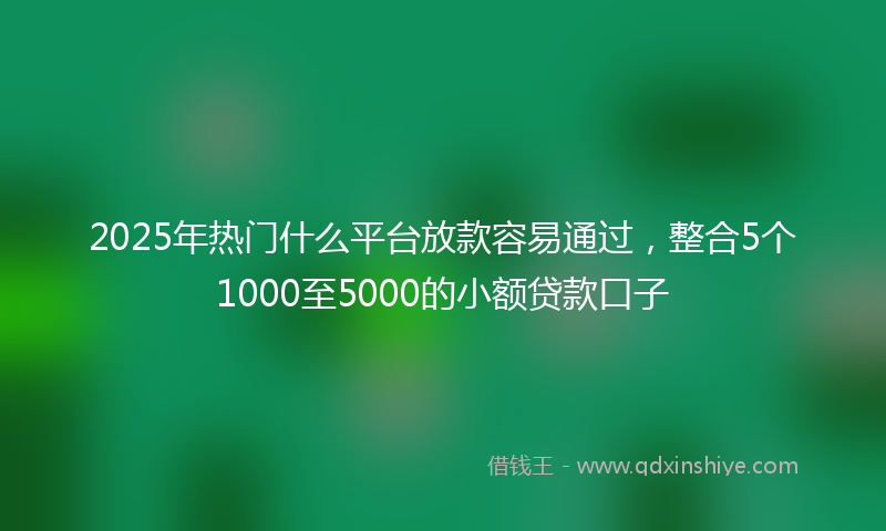 2025年热门什么平台放款容易通过，整合5个1000至5000的小额贷款口子