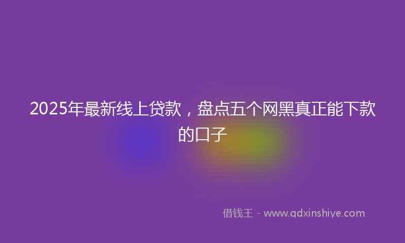 2025年最新线上贷款，盘点五个网黑真正能下款的口子