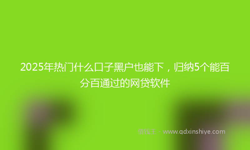 2025年热门什么口子黑户也能下，归纳5个能百分百通过的网贷软件