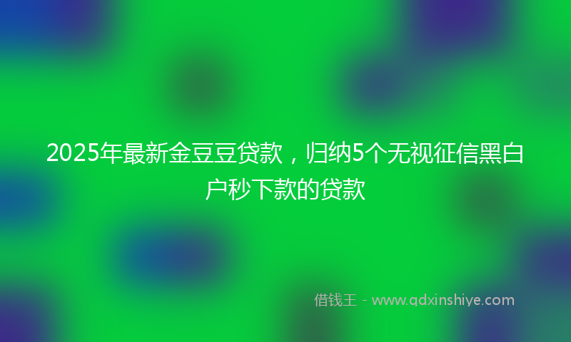 2025年最新金豆豆贷款，归纳5个无视征信黑白户秒下款的贷款
