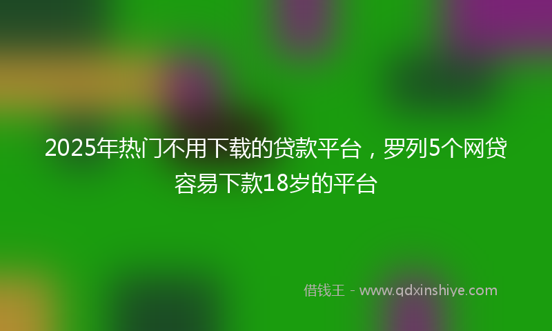 2025年热门不用下载的贷款平台，罗列5个网贷容易下款18岁的平台