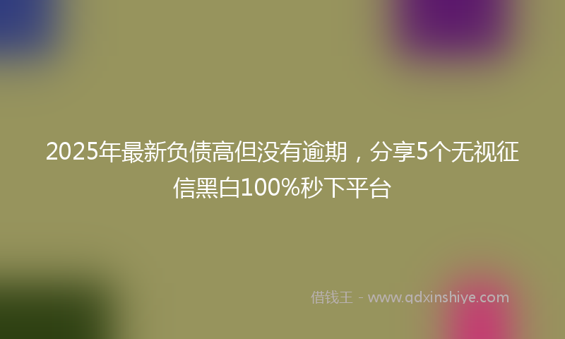 2025年最新负债高但没有逾期，分享5个无视征信黑白100%秒下平台