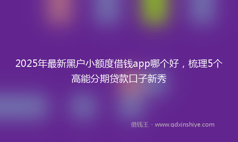 2025年最新黑户小额度借钱app哪个好，梳理5个高能分期贷款口子新秀